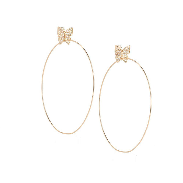 Evelyn lozada butterfly hot sale hoop earrings