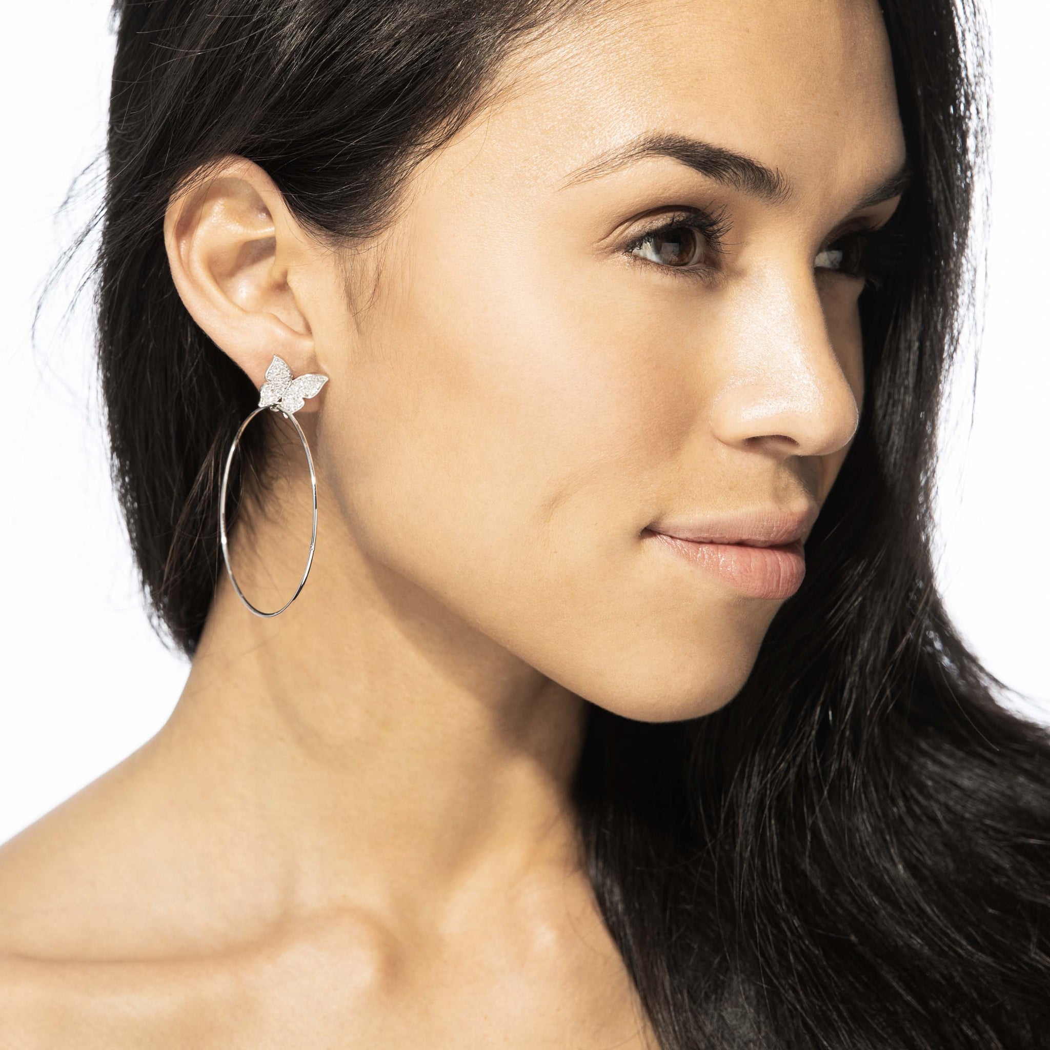 Evelyn Double Row Pearl Hoop Earrings